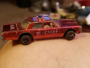 Departamento de Bomberos Redline 1968 vintage Chief Cruiser Hot Wheels coche rojo fundido a presión EE. UU. - Imagen 1 de 11