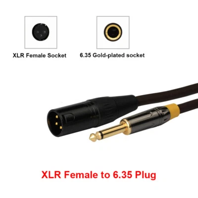 XLR Male/Female To 6.35mm Gold Plated Plug Microphone Audio Cable Adapter Cables - Image 1 of 4