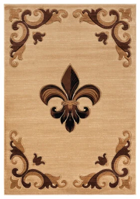 United Weavers Beige Flur De Lis Solid Scrolls Modern Area Rug Floral 2050 11726 - Image 1 of 4