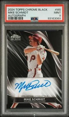 2024 Topps Chrome Black Mike Schmidt PSA 9 MINT Auto Phillies - Image 1 of 2