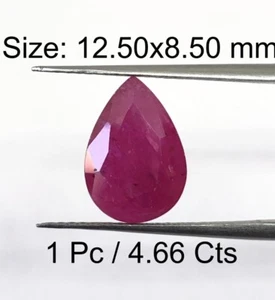 4.66 Ct July Birthstone Ruby Pear Size 12.5x8.5 mm Gemstone For Good Luck 5854 - Picture 1 of 6