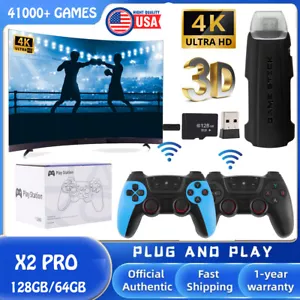 128G 41000+ Retro Games Video Game Console TV Stick 4K HDMI Wireless Controller - Picture 1 of 21