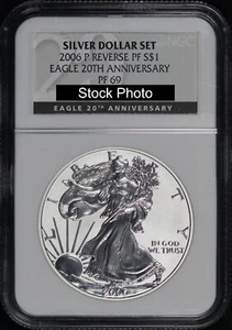 2006-P 20th Anniversary American Silver Eagle from Dollar Set NGC Reverse PF-69 - Picture 1 of 2