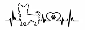 Yorkshire Heartbeat Pfote Hund Aufkleber 2 Stck. JDM Decal Auto Sticker 20 cm - Picture 1 of 4