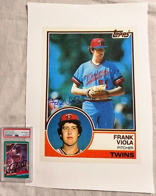 Frank Viola Signed Enlarged Canvas Rookie 1983 Topps Minnesota Twins MAN CAVE - Image 1 of 2