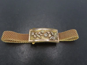 Bracelet ancien victorien en maille dorée jaune/multicolore, 6-6 5/8", 20,5 g - Photo 1/10