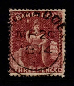 BARBADOS 1873 3d BRITANIA, SG 63, UPRIGHT 1874 CDS USED, CAT. £140 - Picture 1 of 2