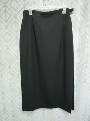 Falda Karen Scott Talla 12 Negra Botón Lateral y Cremallera Forrada abertura Carrera Iglesia  Foto 1 de 3