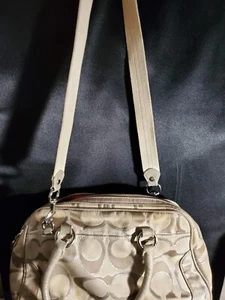 Coach Designer Handtasche hellbraune Logo Signatur und Leder Geldbörse Schultertasche - Bild 1 von 8