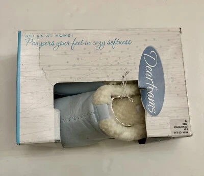 Dearfoams Relax At Home Memory Foam Slippers, Women's Size 9, Ice Blue NEW - Image 1 of 4