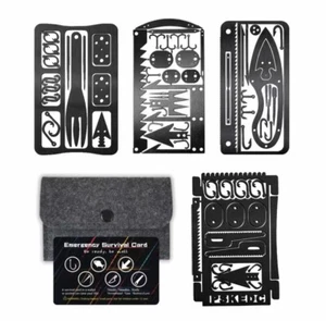 4PCS/set Survival Multitool Stainless Steel Credit Card Size Emergency Kit - Picture 1 of 24