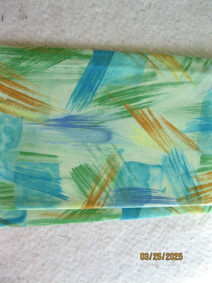 Artist's Touch from RJR Fabrics green, yellow, blue and orange - Image 1 of 1