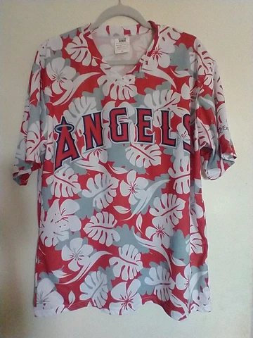 Los Angeles Angels Baseball Hawaiian Lightweight Jersey Experian  2014 Size XL Cover