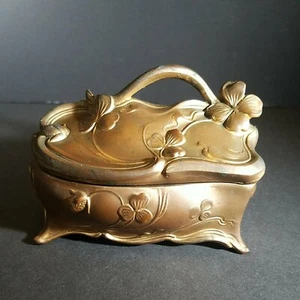 Vintage Johnson Brothers Guilted Metal trinket box approx 5 x 3 x 2" Art Nouvea - Picture 1 of 8
