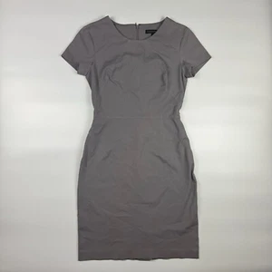 Abito tubino Banana Republic donna 4 grigio tela elasticizzato manica corta zip posteriore - Foto 1 di 6