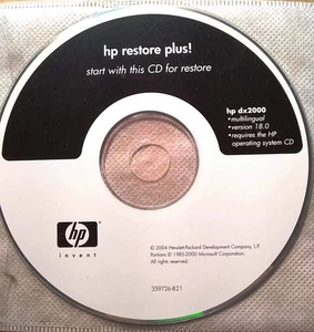 HP Restore Plus! CD for HP dx2000 - Picture 1 of 1