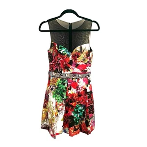 Ricki Freeman For Teri Jon mehrfarbig Blumen Sequenz Gürtel Partykleid Größe 6 - Bild 1 von 11