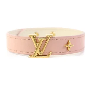 LOUIS VUITTON LV GHW Bracelets M8088 Calfskin Leather Pink - Picture 1 of 16
