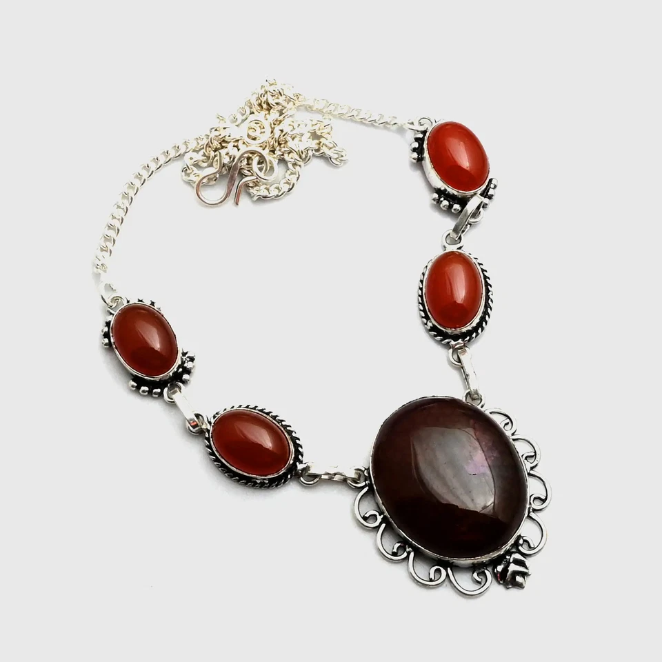 Collar étnico hecho a mano de piedras preciosas de cornalina para mujer 26 Gms AN 15162 Foto 1 de 1