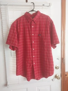 CHAPS Ralph Lauren Herren Large rot kariert Kurzarm Hemd Baumwolle Knopfleiste Freizeit - Bild 1 von 11