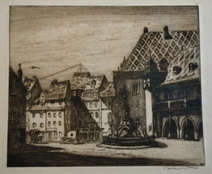 Vieux Colmar Albert Henry BESNARD  Eau-Forte originale ANCIENNE DOUANE  - Imagen 1 de 5