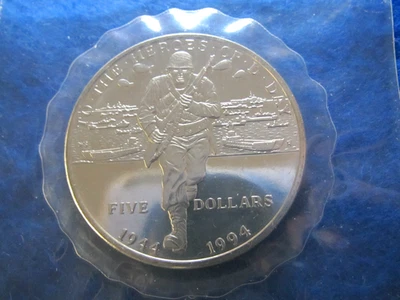 1944-1994 D Day Heroes Five Dollars - U S Marshall Islands - Original Mint - Image 1 of 2