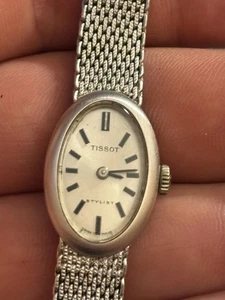 Vintage Ladies Gold Plated Tissot Stylist mechanical hand wind Watch 17J Runs - Picture 1 of 14