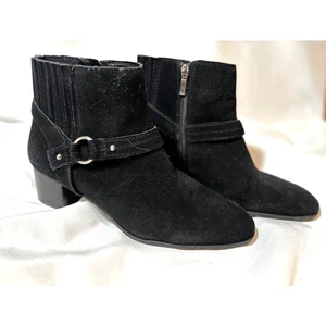 Essex Lane Negro Gamuza Arnés al Tobillo Botines Botas Para Mujer Talla 10 Cápsula Grunge - Imagen 1 de 8