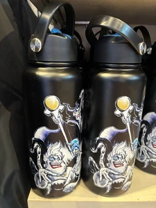 2025 Disney Parks Villains Steel Water Bottle Cup Ursula Maleficent - Picture 1 of 1