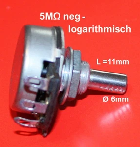 Potentiometer Drehwiderstand Poti 5MOhm negativ logarithmisch NEU DDR Radio - Bild 1 von 2