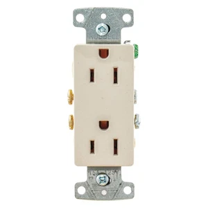 HUBBELL RRD15LA PK 10 Receptacle,125VAC,15A,Light Almond 55MU60 - Picture 1 of 1