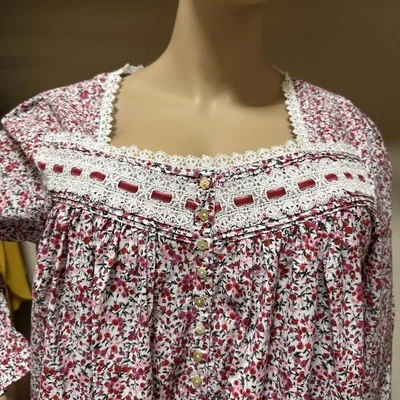 Eileen west nightgown Xlarge Cotton Woven   Nightgown With Pockets Red / Pink - Image 1 of 4