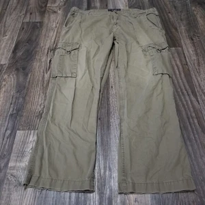 Steve & Barrys Mens Baggy Cargo Pants 38x34 Green Skater Wide Leg VTG Y2K - Picture 1 of 14