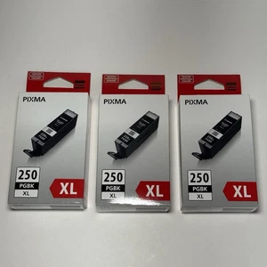 Canon PGI-250XL PGBK Black Ink Cartridge Genuine PIXMA (Lot of 3) - Bild 1 von 6
