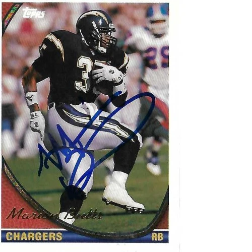 MARION BUTTS SIGNED 1994 TOPPS #224 - SAN DIEGO CHARGERS - Image 1 of 1