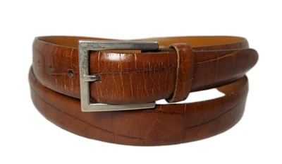 Cinturón Trafalgar Hombre Cuero Repujado Cocodrilo Marrón 42 Foto 1 de 4