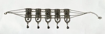 Винтажный Avon ошейник металла и черного стекла бисер готический/персидский - Изображение 1 из 4