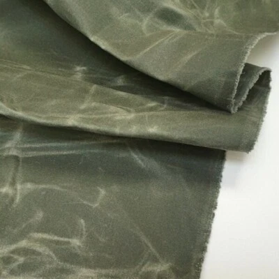 Waxed Canvas 100% Cotton Olive Fabric 10.10 oz, sold by the 1/2 yard - Image 1 of 4
