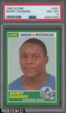 1989 Score Football #257 Barry Sanders Lions RC Rookie HOF PSA 8 NM-MT