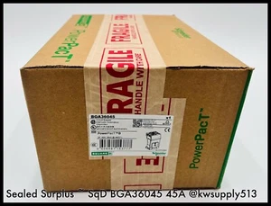 BGA36045 ~ Square D I-Line BGA36045 PowerPacT B 45A 3P MCCB ~ Sealed Surplus - Picture 1 of 2