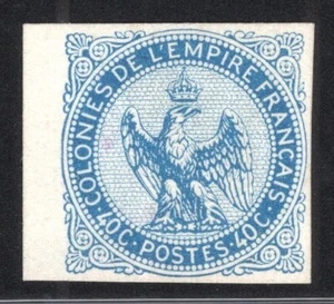 FRANCE / EAGLE / COLONIES GENERAL ISSUES / PROOF # 5 BLUE MINT NO GUM - Picture 1 of 3