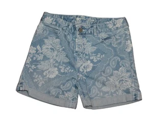 Gap Kid's Preowned Denim Blue Jean Paisley Shorts Midi Size 14 Regular Shorts - Picture 1 of 2