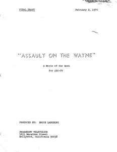 ASSAULT ON THE WAYNE movie script reproduction Leonard Nimoy - Imagen 1 de 1
