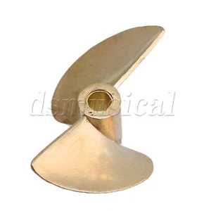 3.7x1.2cm 2 Leaves Yellow RC Boat Brass Propeller Pitch 1.4 Model 438 - Picture 1 of 6