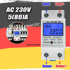 Digitale LCD Wechselstromzähler Stromzähler Geeicht Hutschiene AC 230V/5(80)A