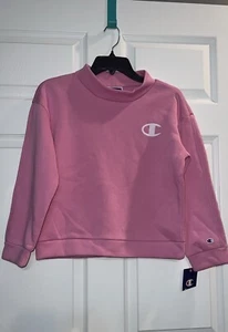 Girls Sz 14 Champion Fleece Mock neck Pullover Color Pink Preowned W/ Tag - Picture 1 of 2