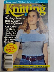 Knit Pig Afghans Pillow Knitting Digest Booklet Magazine Patterns Y2K May 2001 - Picture 1 of 12