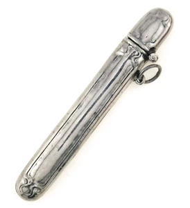 Estuche de agujas de plata de ley 925 con bisagras réplica victoriana REO para Chatelaine - Imagen 1 de 9