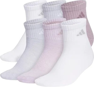 adidas Women's Athletic Cushioned Quarter Socks (6-Pair) with arch compression - Picture 1 of 5