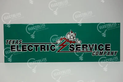 Reddy Kilowatt 8" X 24" TEXAS ELECTRIC DIE CUT HEAVY-GREAT ELECTRICIAN GIFT - Image 1 of 3